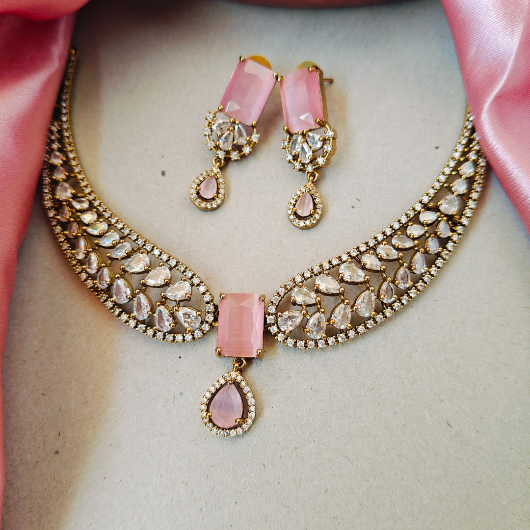 PINK BREZA VICTORIAN JEWELLERY SET