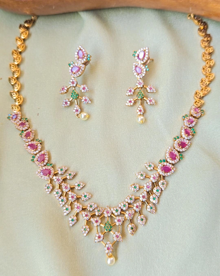 MULTICOLOR AADHYA ZIRCONIA JEWELLERY SET