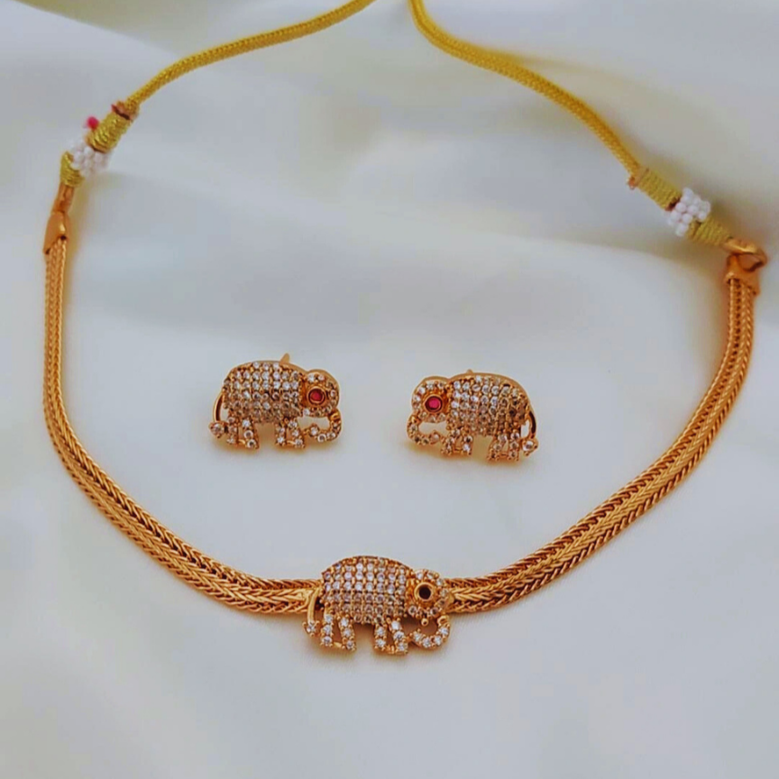 GOLDEN AMRUTA TEMPLE JEWELLERY SET
