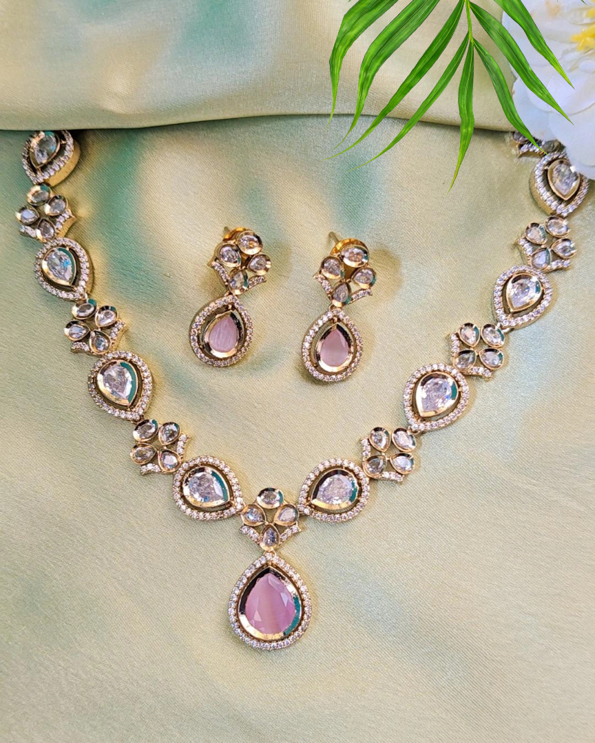 PINK EILA ZIRCONIA JEWELLERY SET