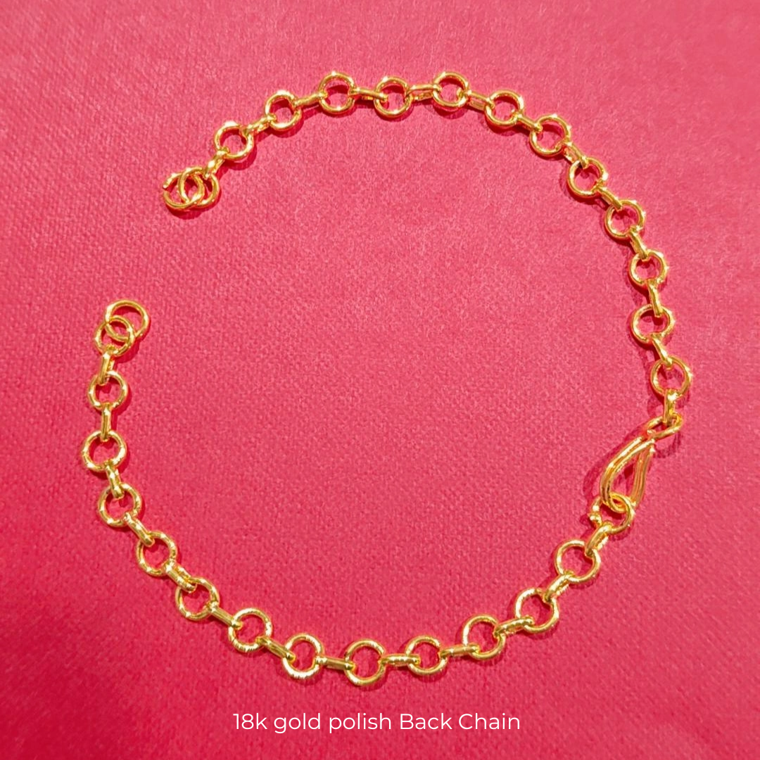 18K GOLD POLISH NECKLACE BACK CHAIN - WITHOUT FISH HOOK