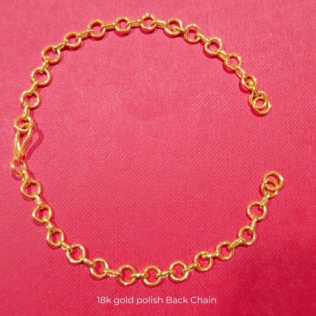 18K GOLD POLISH NECKLACE BACK CHAIN - WITHOUT FISH HOOK