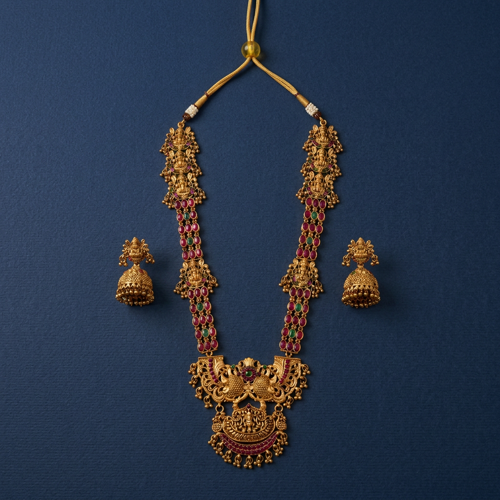 MULTICOLOR NIKILA TEMPLE JEWELLERY SET