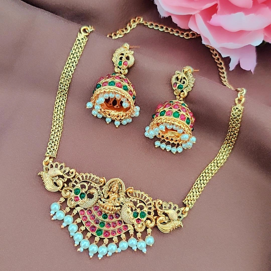 MULTICOLOR RAJI TEMPLE JEWELLERY SET
