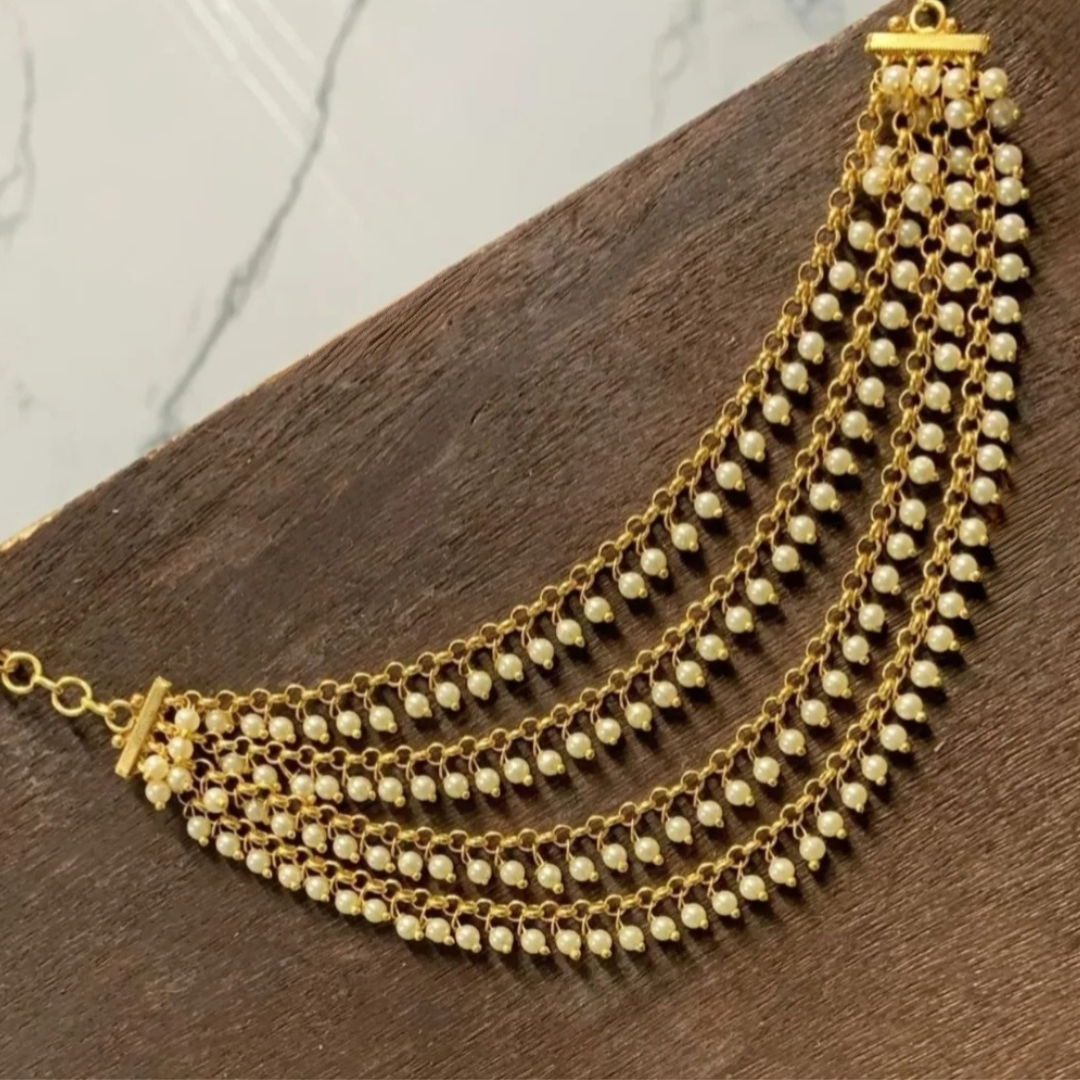 PREMIUM FOUR LAYER HANGING PEARL EAR CHAIN