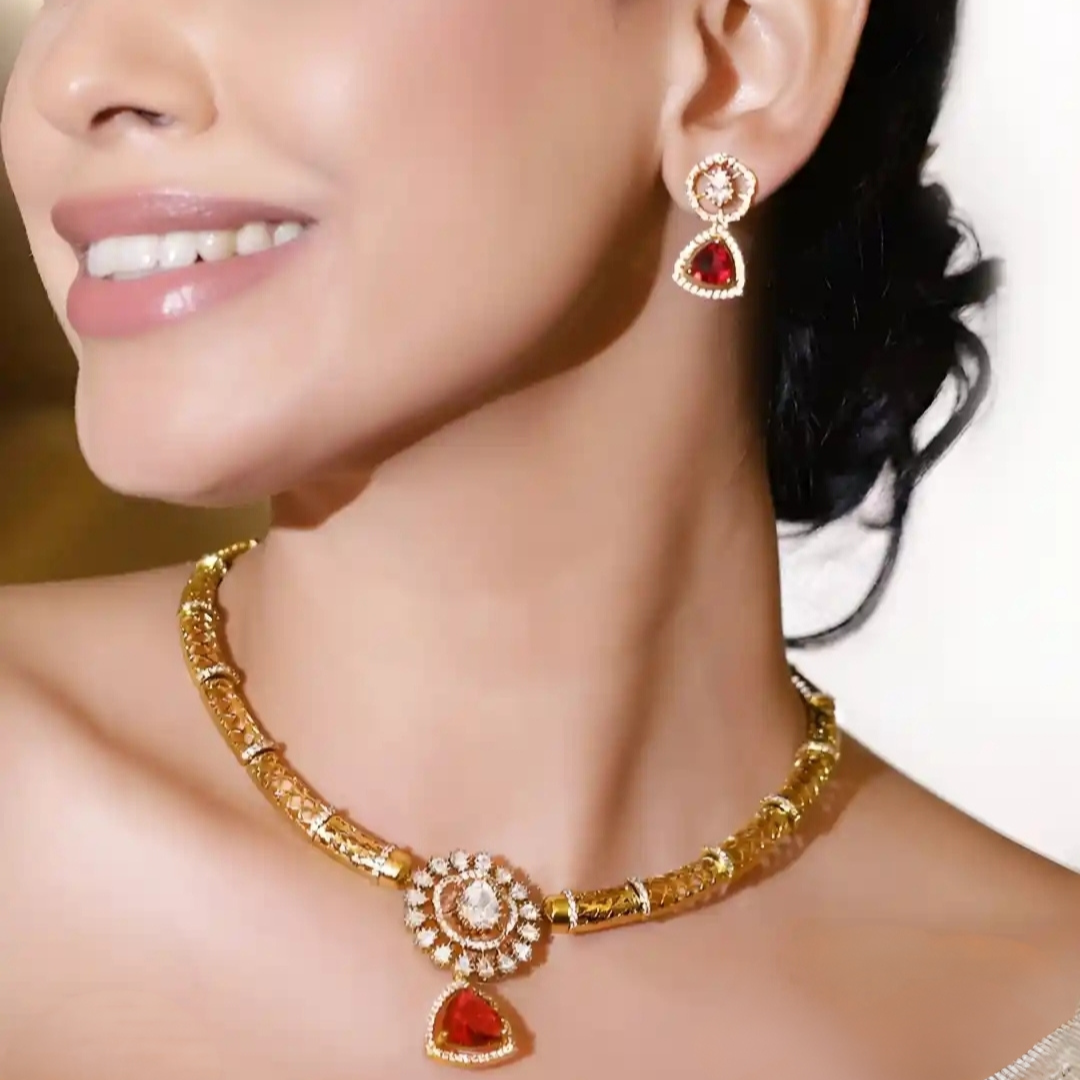 RUBY MANJU WARRIER VICTORIAN JEWELLERY SET
