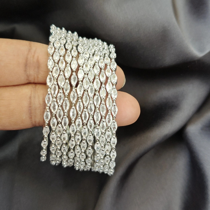 ORIGINAL SILVER RAINDROP BANGLES - SET OF 12