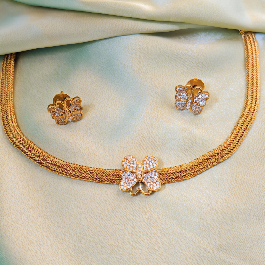 GOLDEN IRYA TEMPLE JEWELLERY SET