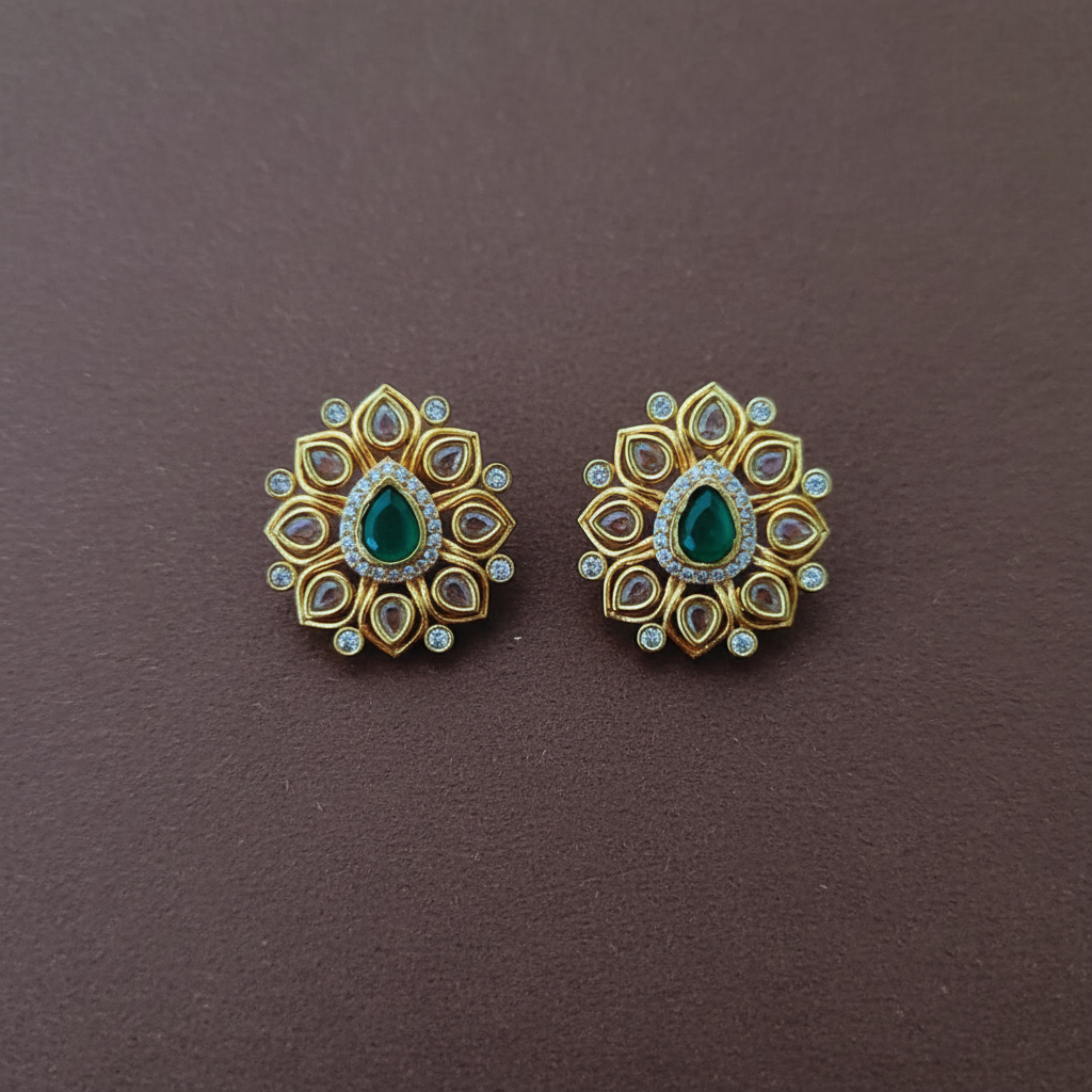 EMERALD SIYA ZIRCONIA EARRINGS