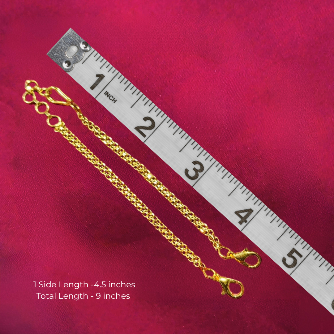 18K GOLD POLISH PRIYADARSHANI NECKLACE BACK CHAIN - WITH FISH HOOK