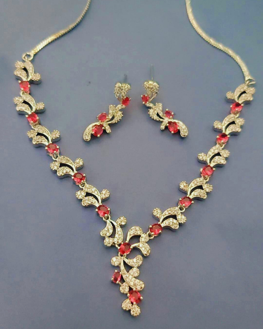 RUBY GRACE AMERICAN DIAMOND JEWELLERY SET