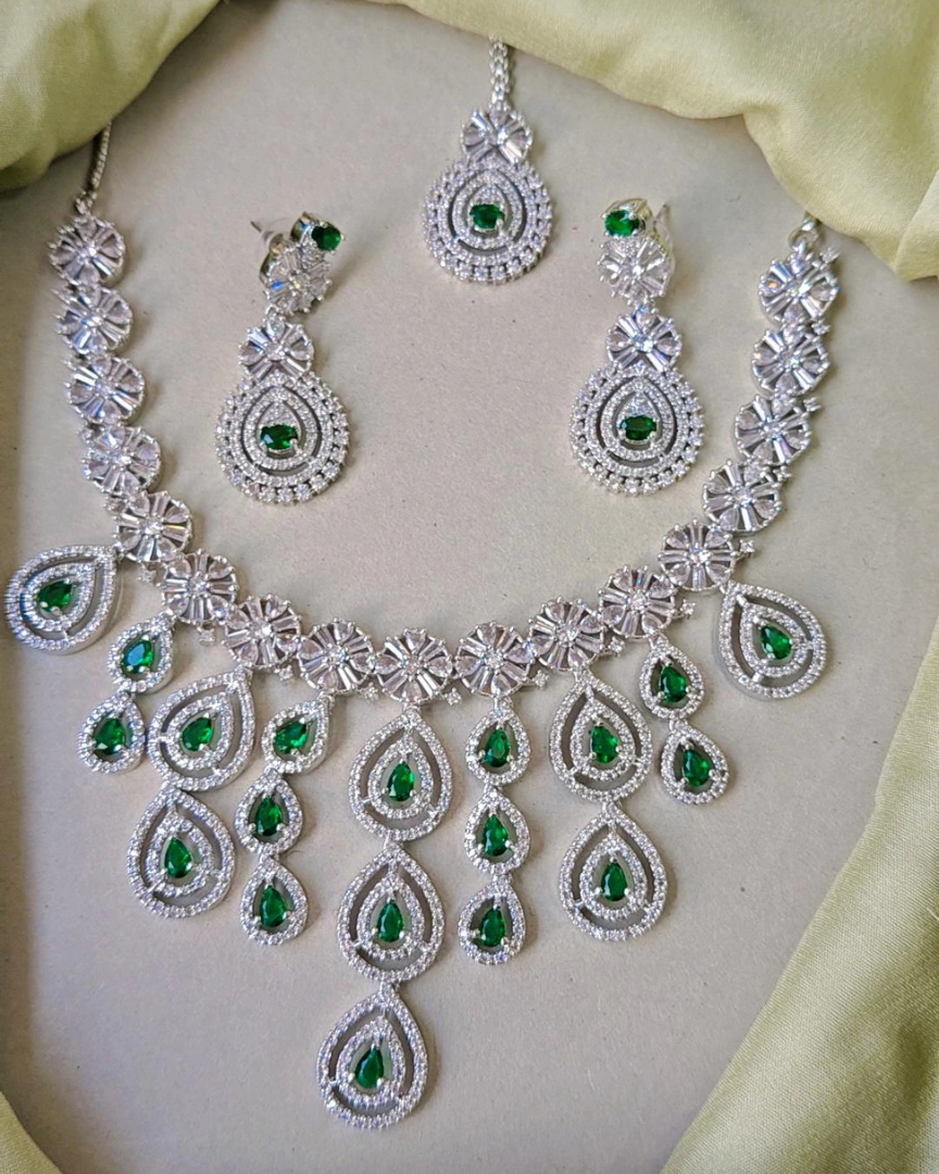 EMERALD RADHIKA MERCHANT ZIRCONIA JEWELLERY SET