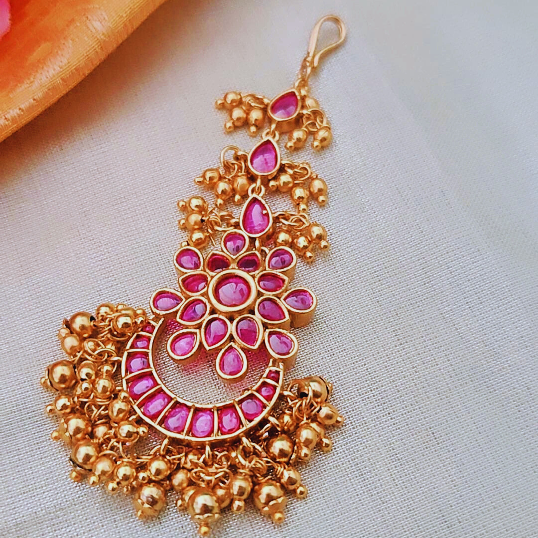 RUBY JADAU KUNDAN KALKI MAANG TIKKA