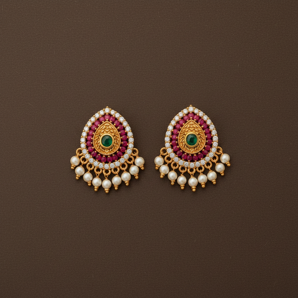 MULTICOLOR YADHANA STUD EARRINGS