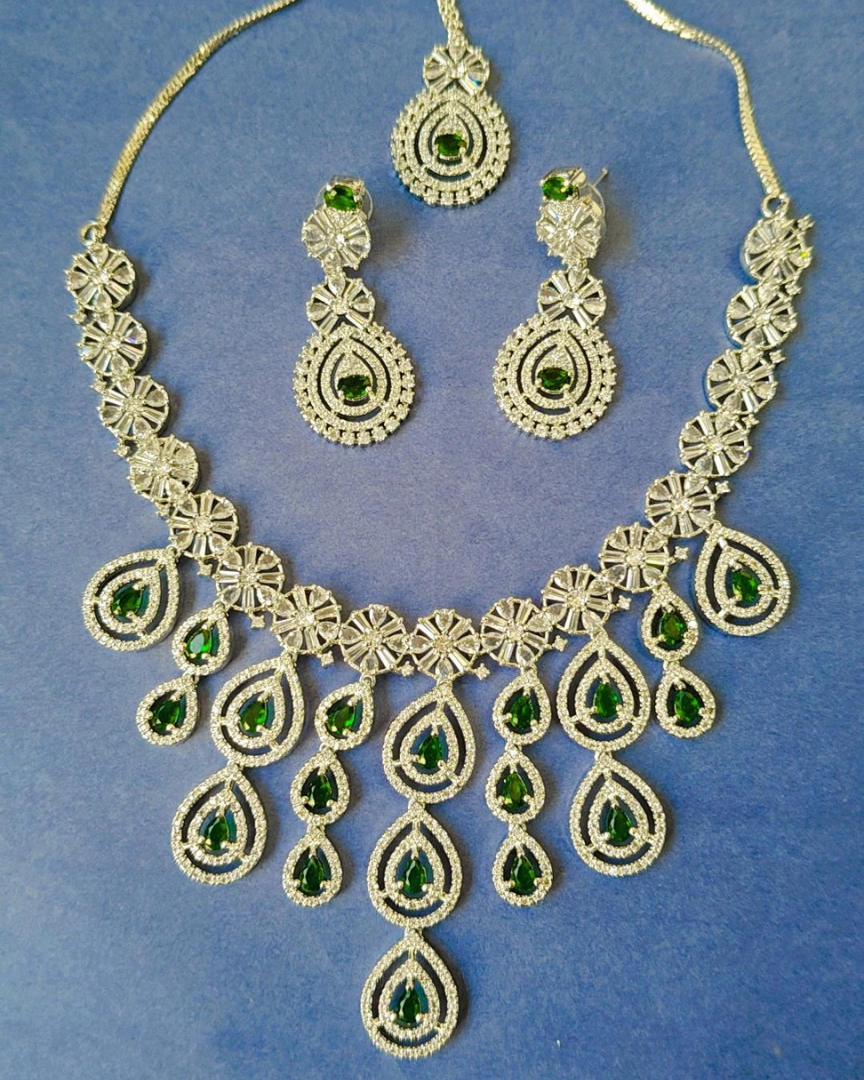 EMERALD RADHIKA MERCHANT ZIRCONIA JEWELLERY SET