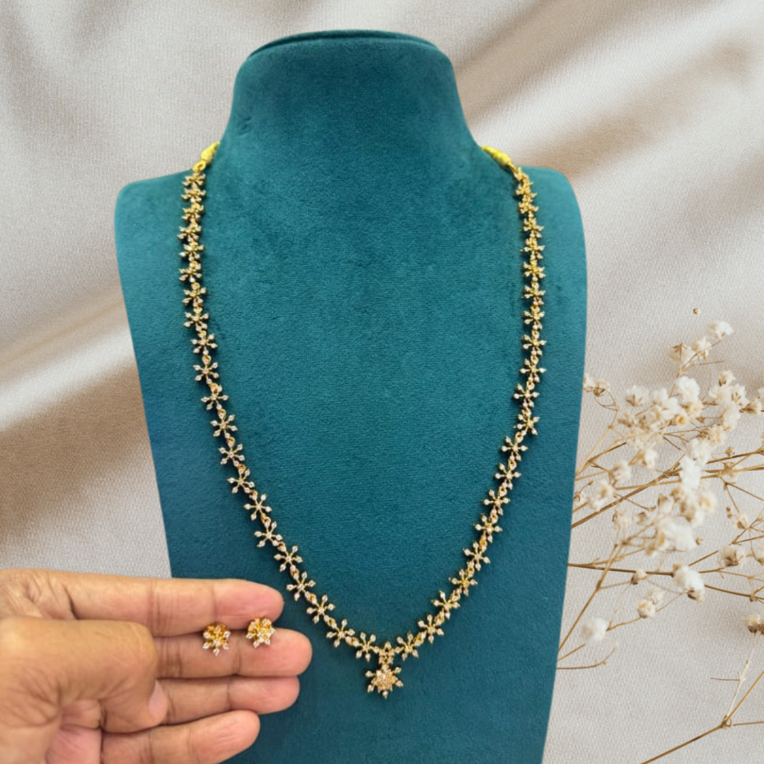 SEVEN DIAMOND LONG ZIRCONIA JEWELLERY SET