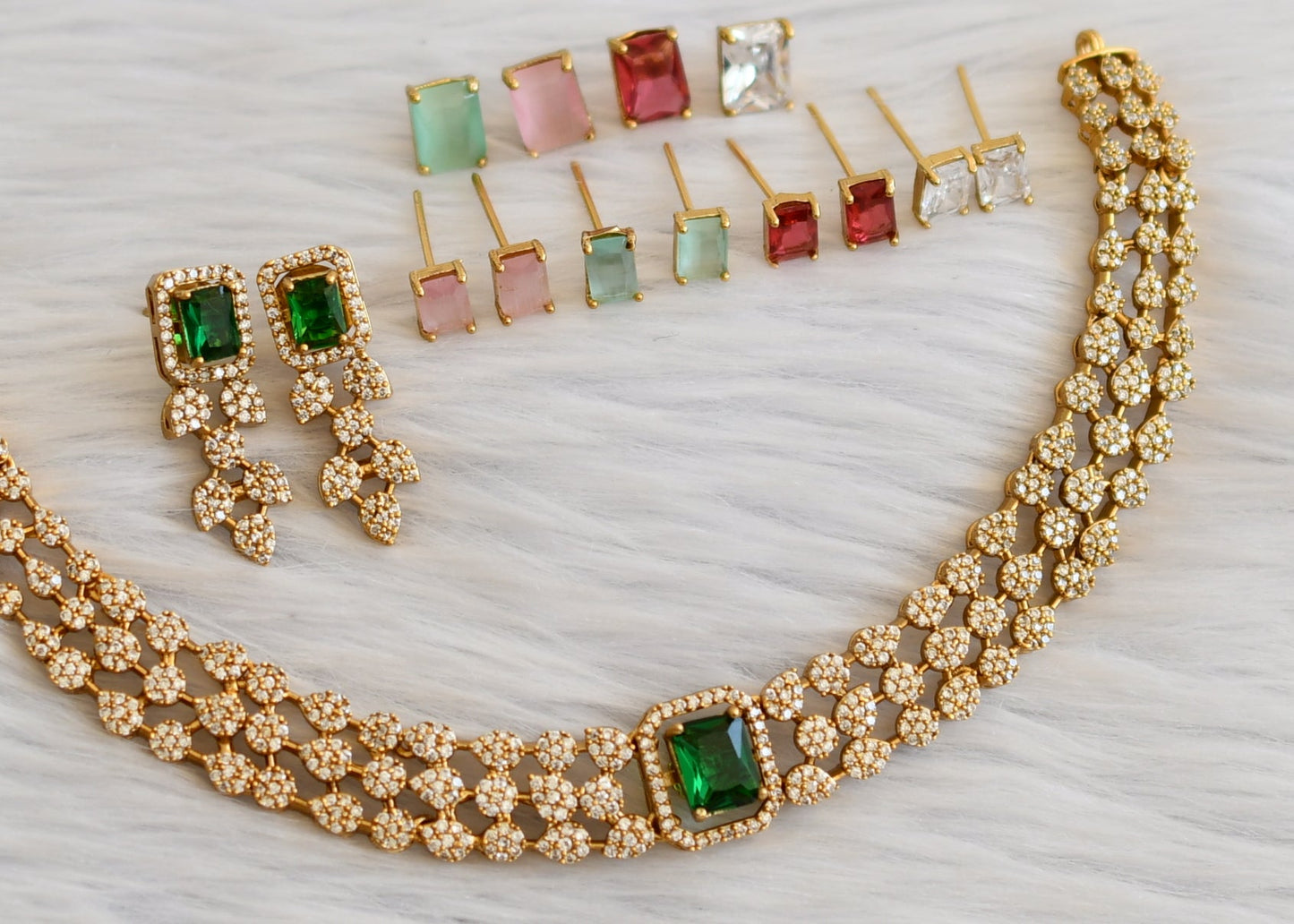 MALEENA COLOR CHANGEABLE ZIRCONIA JEWELLERY SET