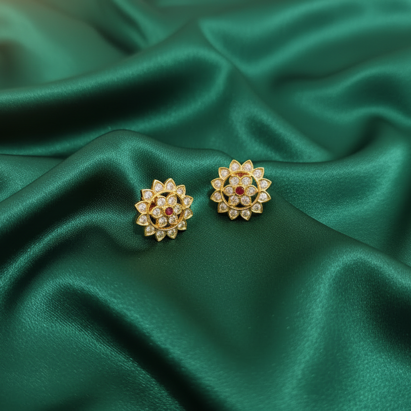 RUBY DIAMOND NAKSHATRA STUD EARRINGS