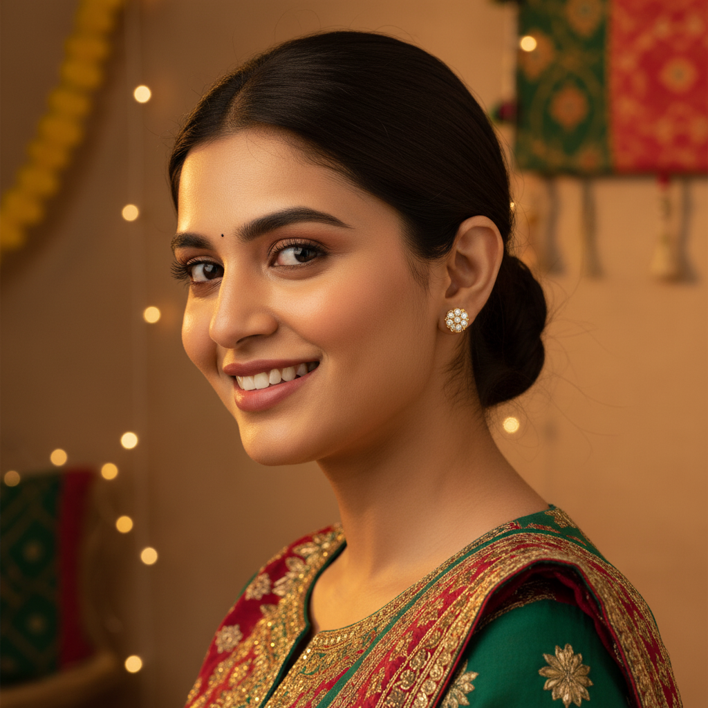 DIAMOND VIBHA FLOWER STUD EARRINGS