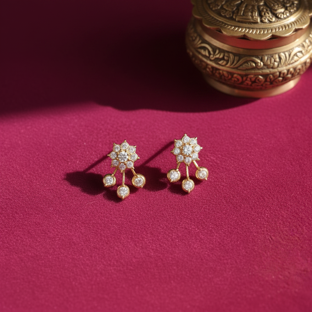 DIAMOND POOMAARI DETACHABLE STUD EARRINGS