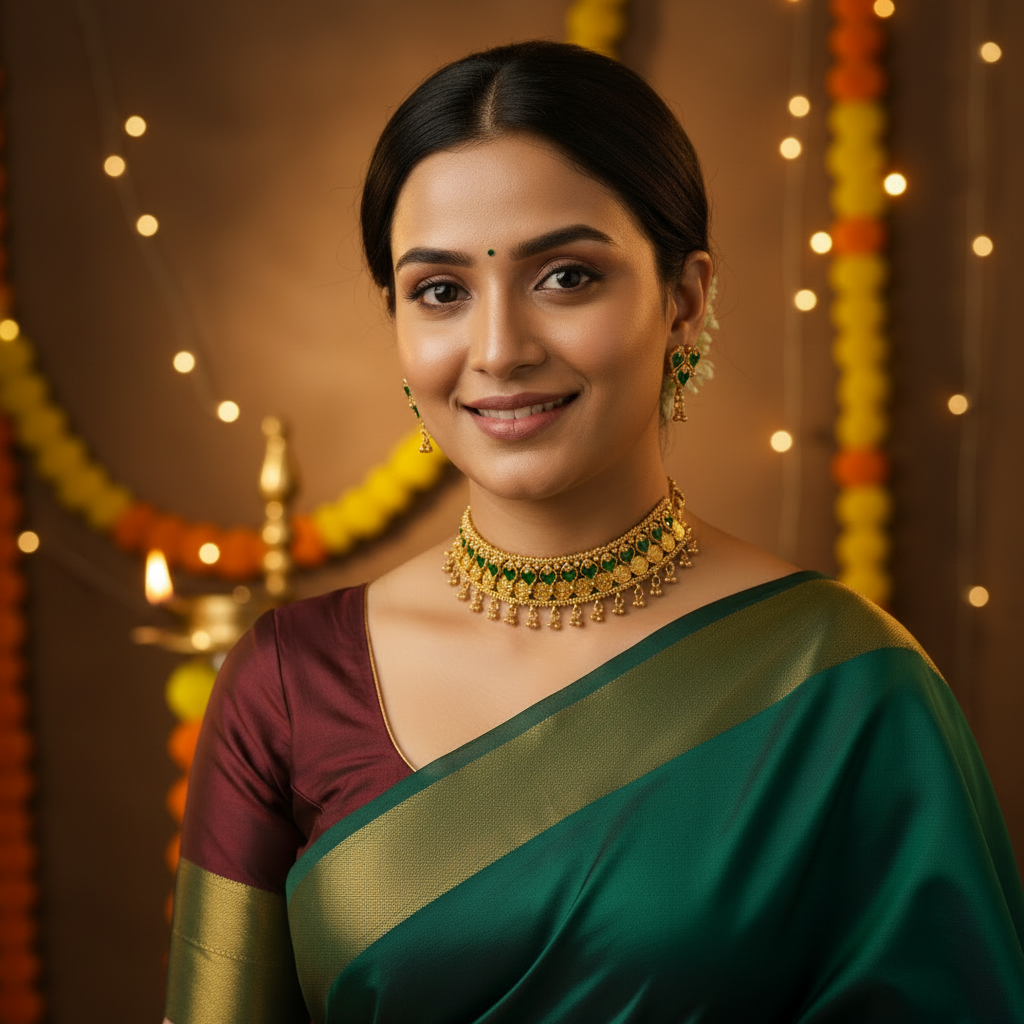 EMERALD NIHA PALAKA JEWELLERY SET