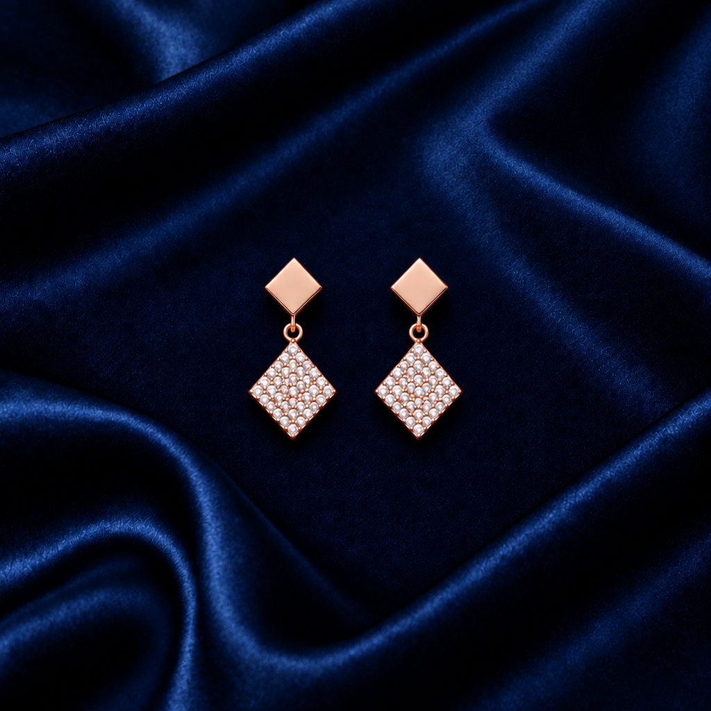 DIAMOND ROSE GOLD MANZIRA EARRINGS