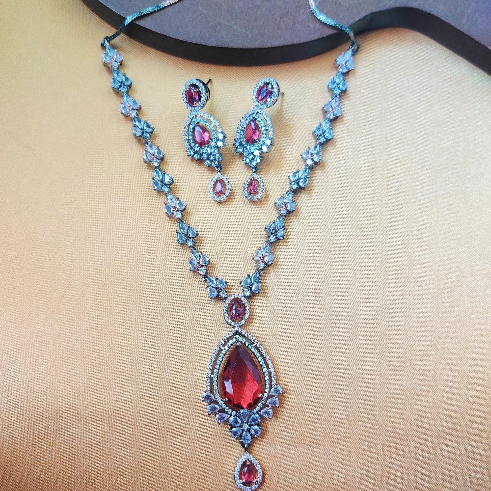 RUBY ARDEN AMERICAN DIAMOND JEWELLERY SET