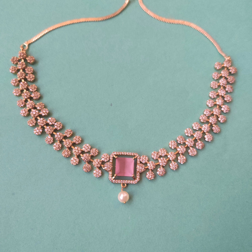 PINK ALAYA ZIRCONIA JEWELLERY SET