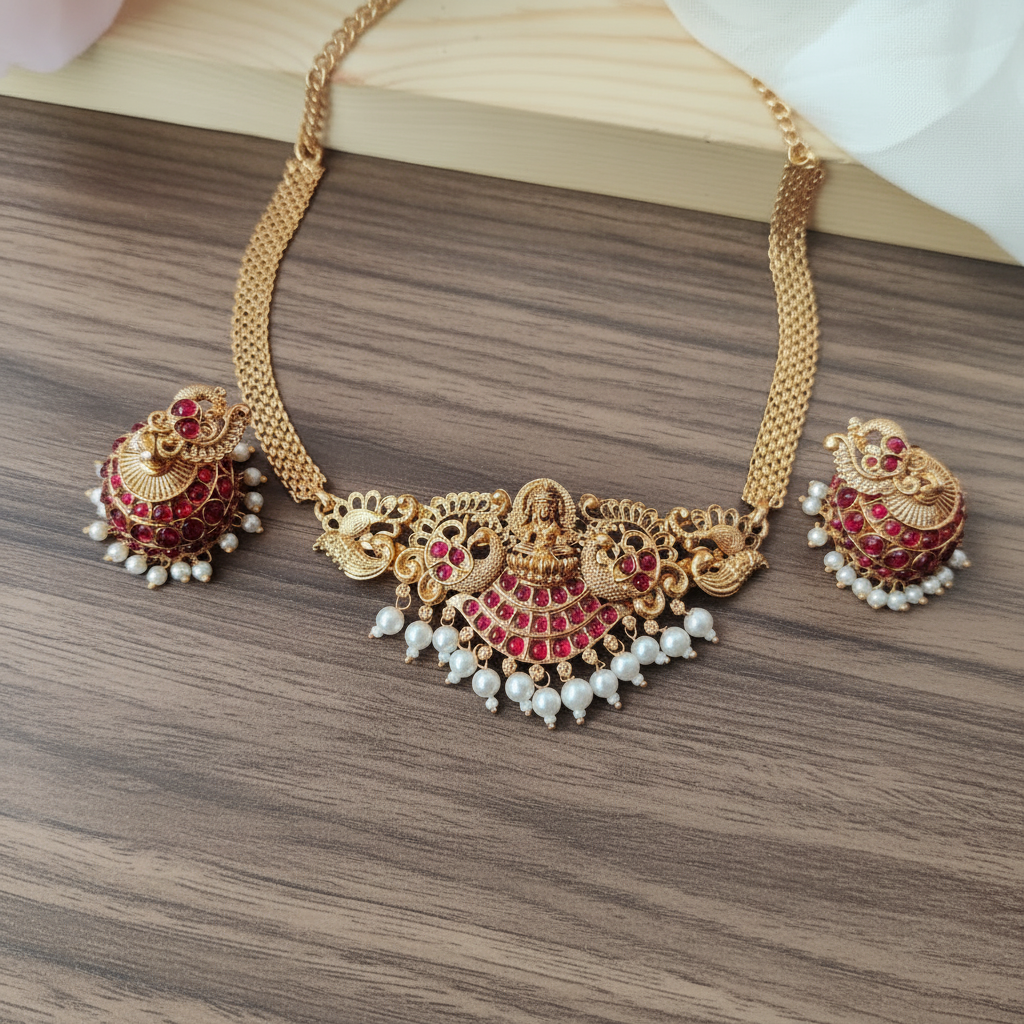 RUBY RAJI TEMPLE JEWELLERY SET