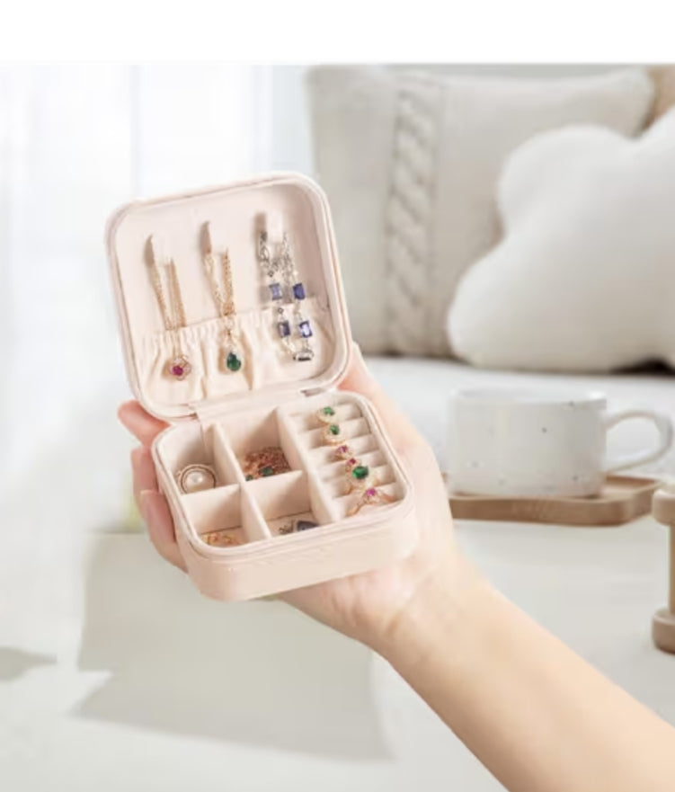 BABY PINK TRAVEL JEWELLERY BOX