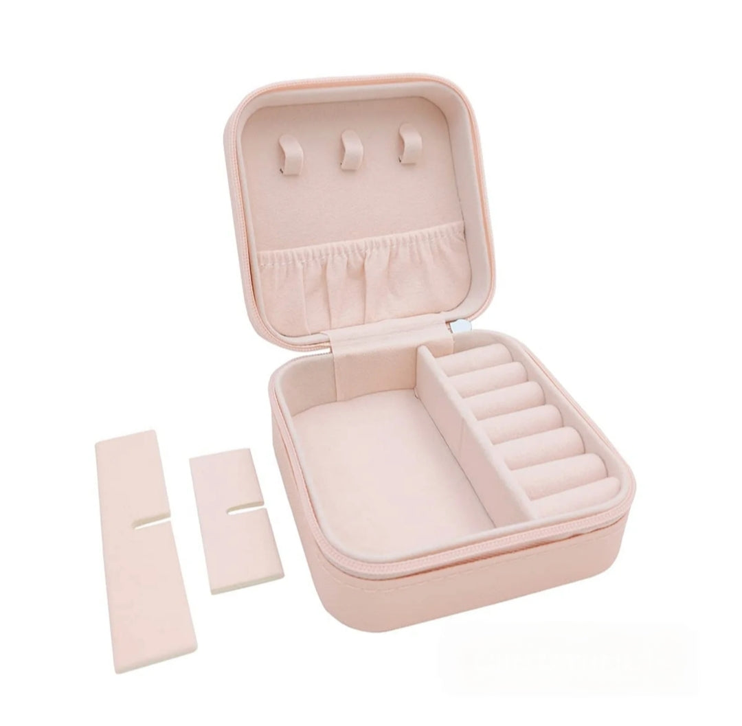 BABY PINK TRAVEL JEWELLERY BOX
