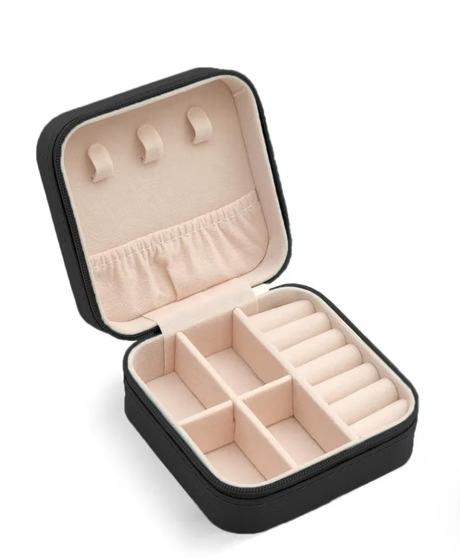 BLACK TRAVEL JEWELLERY BOX