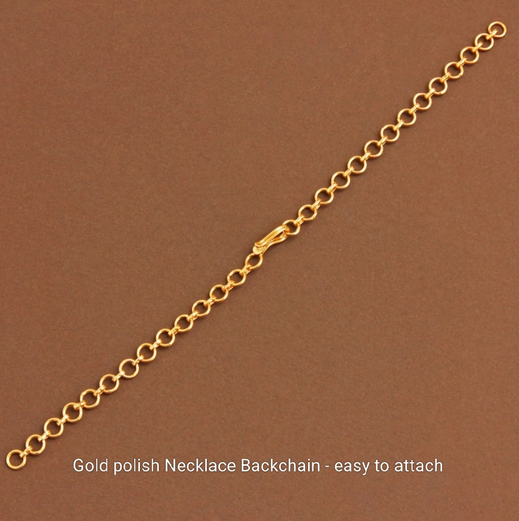 18K GOLD POLISH NECKLACE BACK CHAIN - WITHOUT FISH HOOK