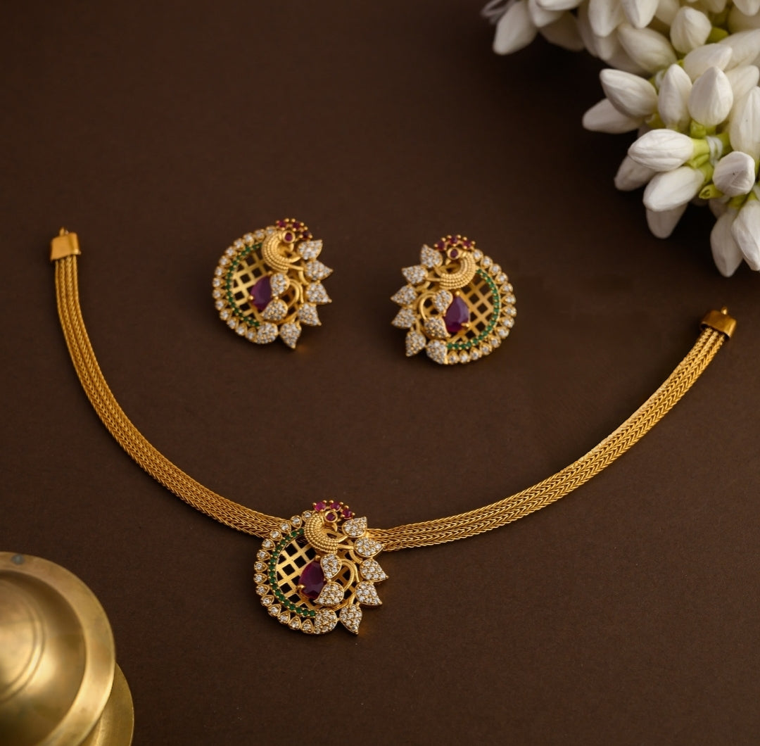 MULTICOLOR AMIYA TEMPLE JEWELLERY SET