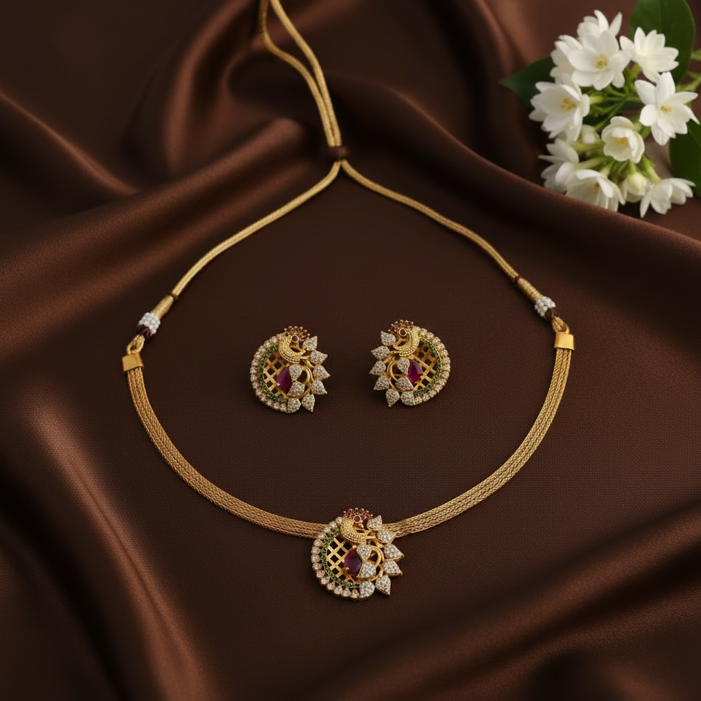 MULTICOLOR AMIYA TEMPLE JEWELLERY SET