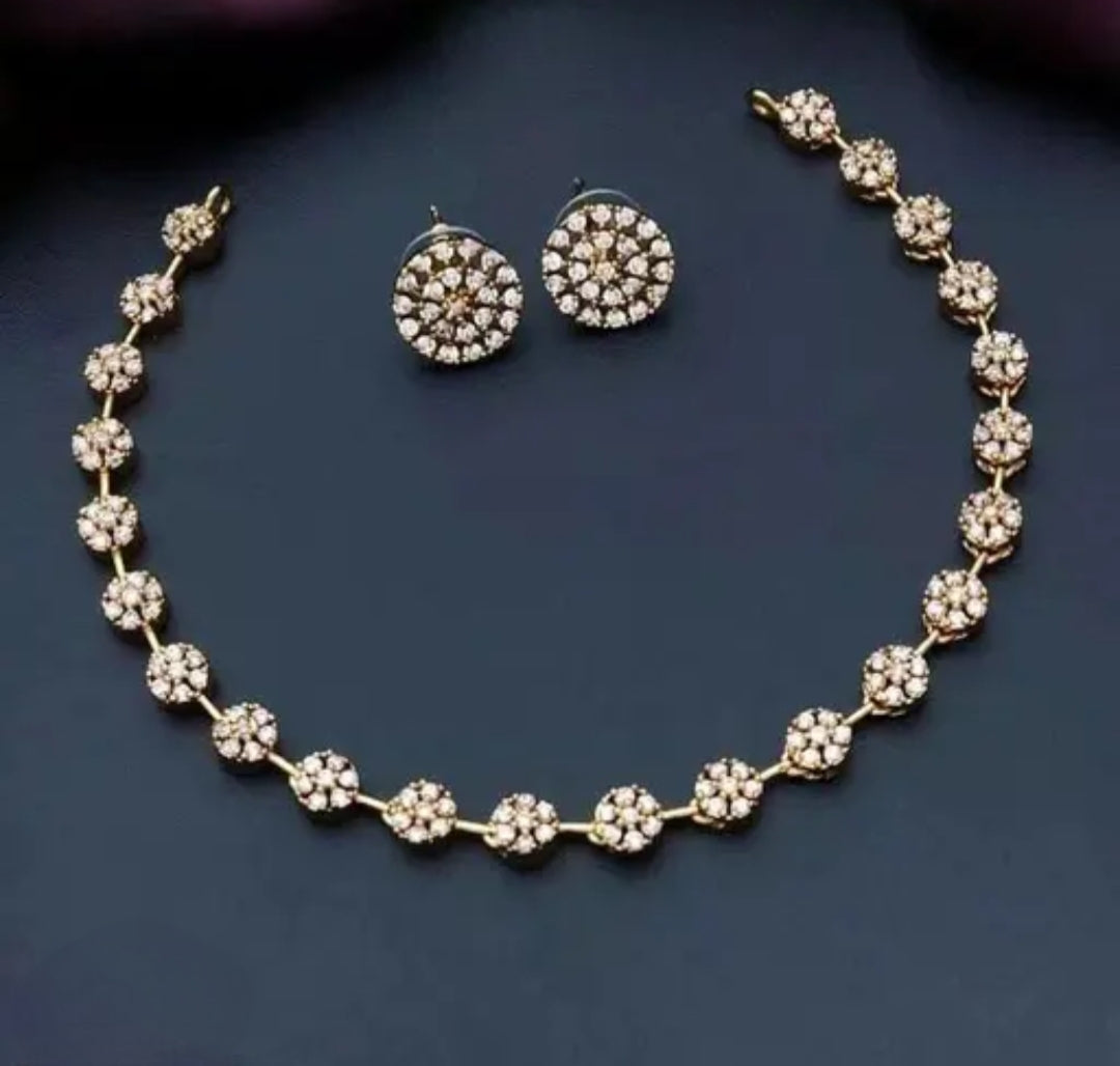 GOLDEN KELIYAH ZIRCONIA JEWELLERY SET