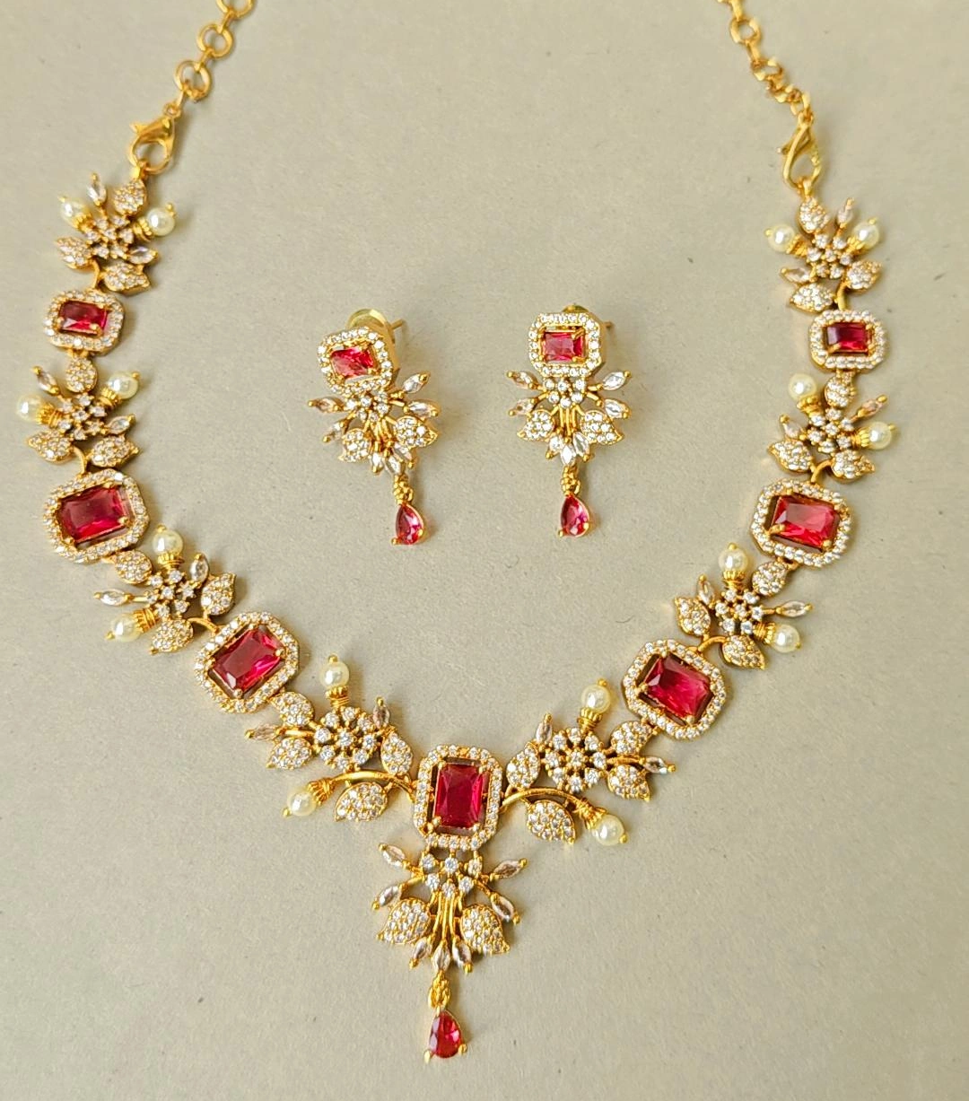 RUBY CHRISTA ZIRCONIA JEWELLERY SET