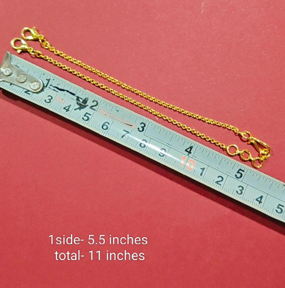 18K GOLD POLISH BOX TYPE NECKLACE BACK CHAIN - WITH FISH HOOK
