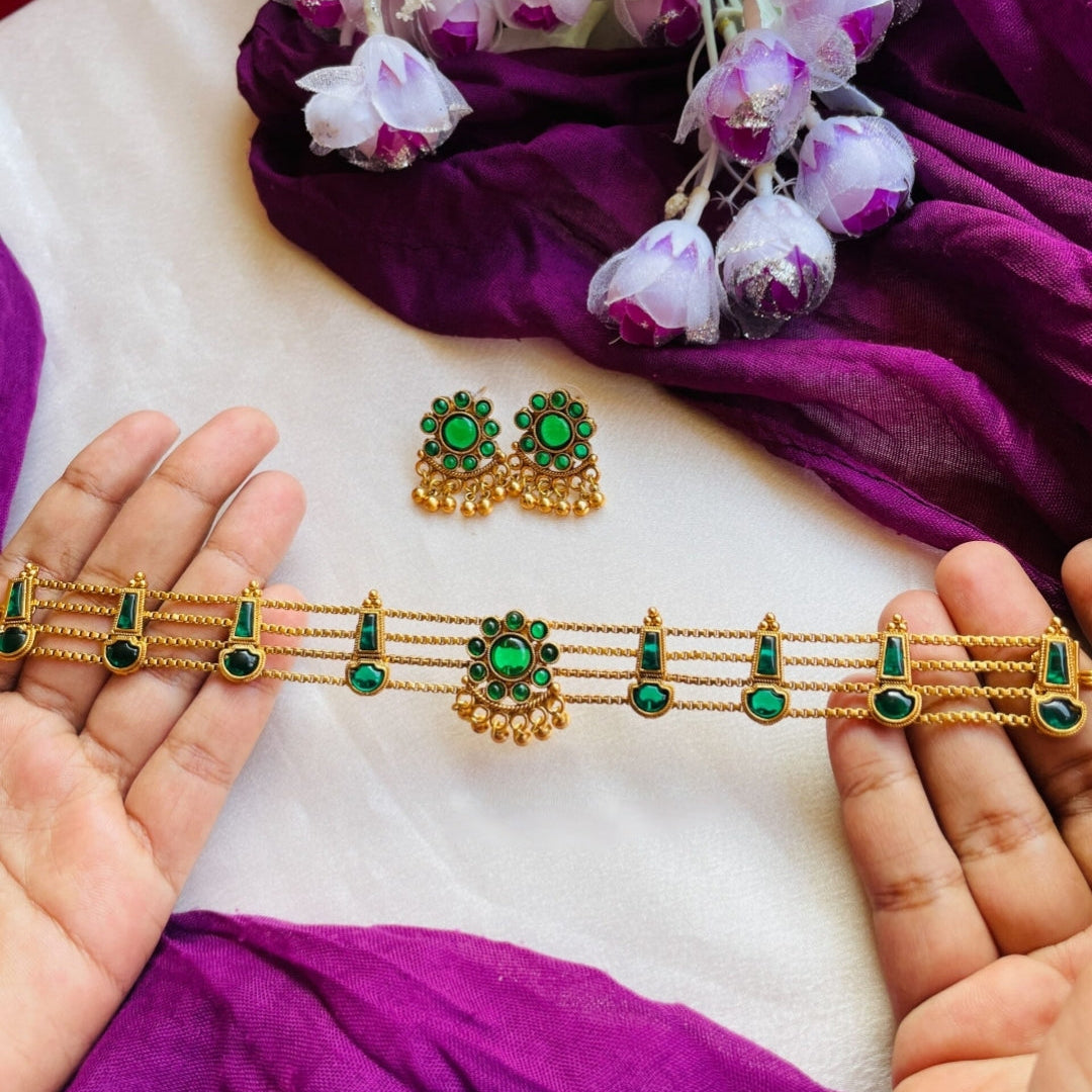EMERALD PALAKA JEWELLERY SET