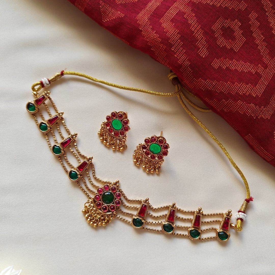 MULTICOLOR PALAKA JEWELLERY SET