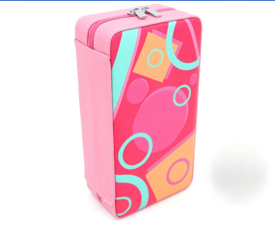 PINK RUMI TRAVEL JEWELLERY BOX WITH MIRROR