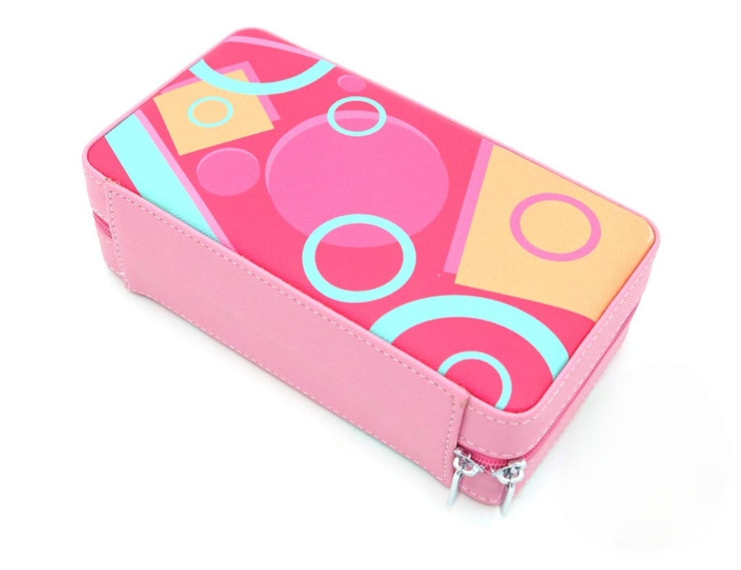 PINK RUMI TRAVEL JEWELLERY BOX WITH MIRROR
