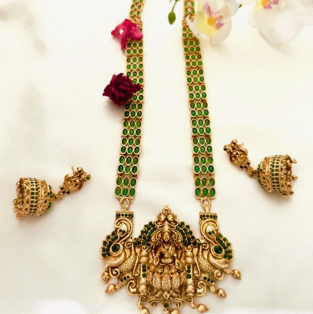 EMERALD CHITTU TEMPLE JEWELLERY SET