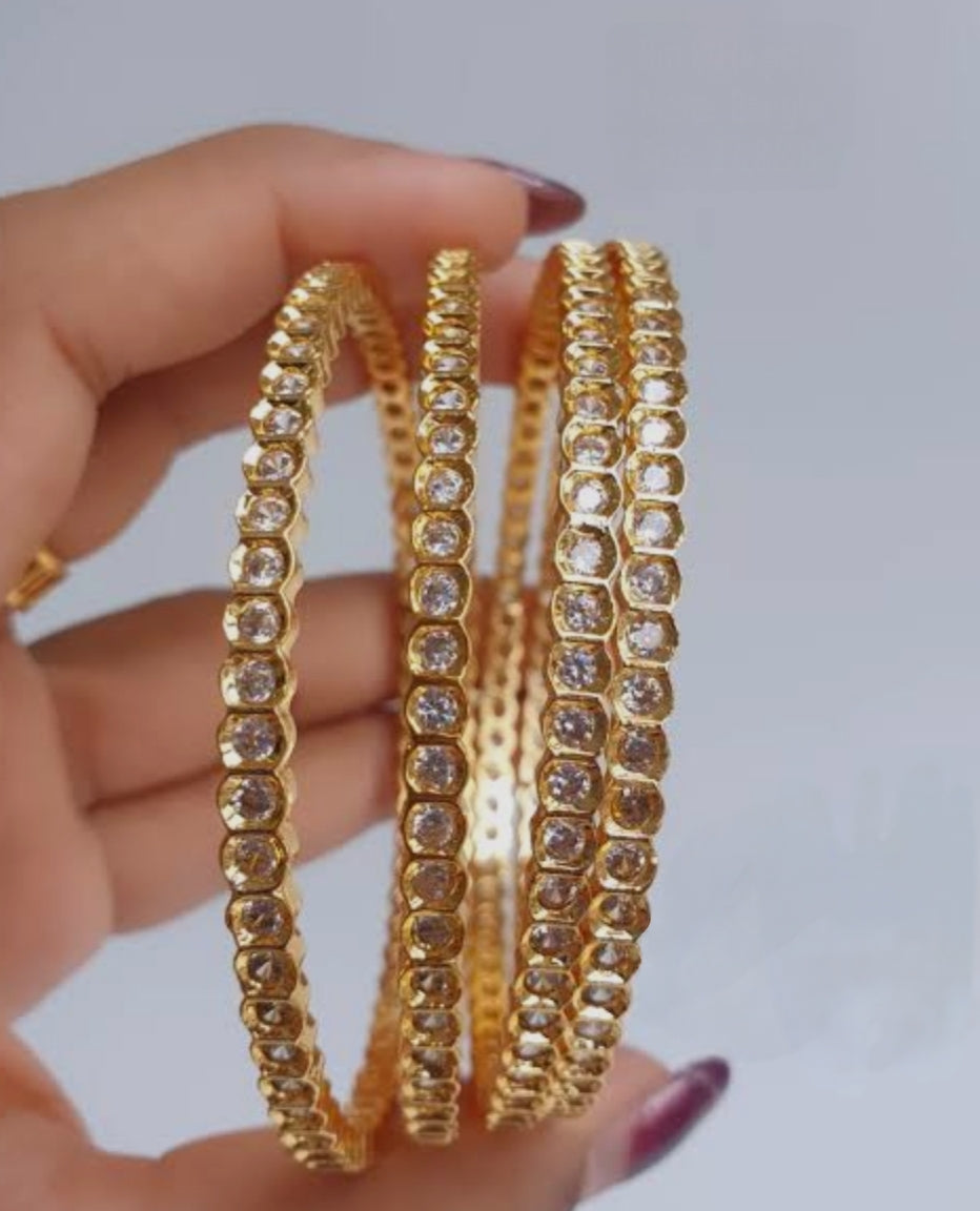 DIAMOND FINISH RIDHU BANGLES -SET OF 4
