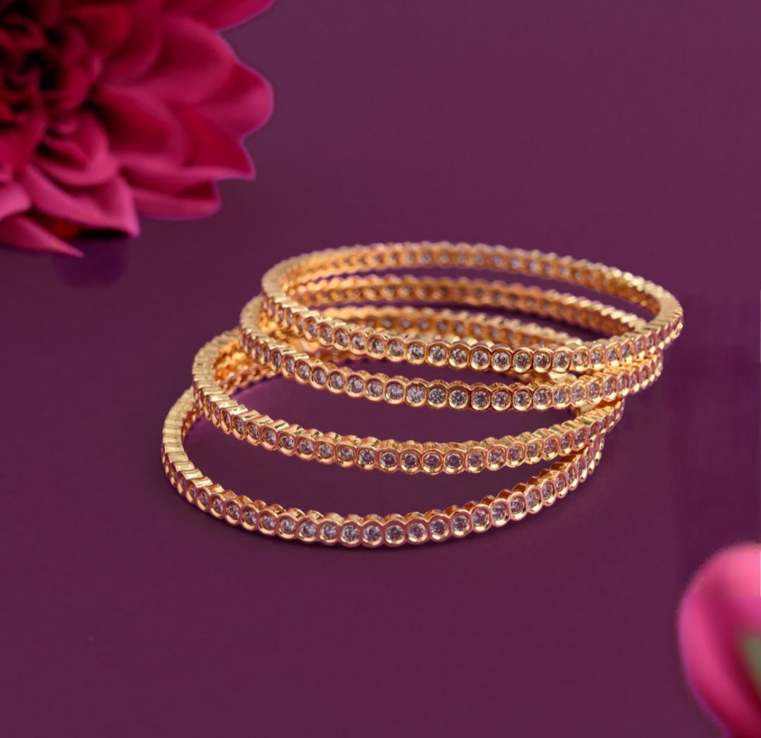 DIAMOND FINISH RIDHU BANGLES -SET OF 4
