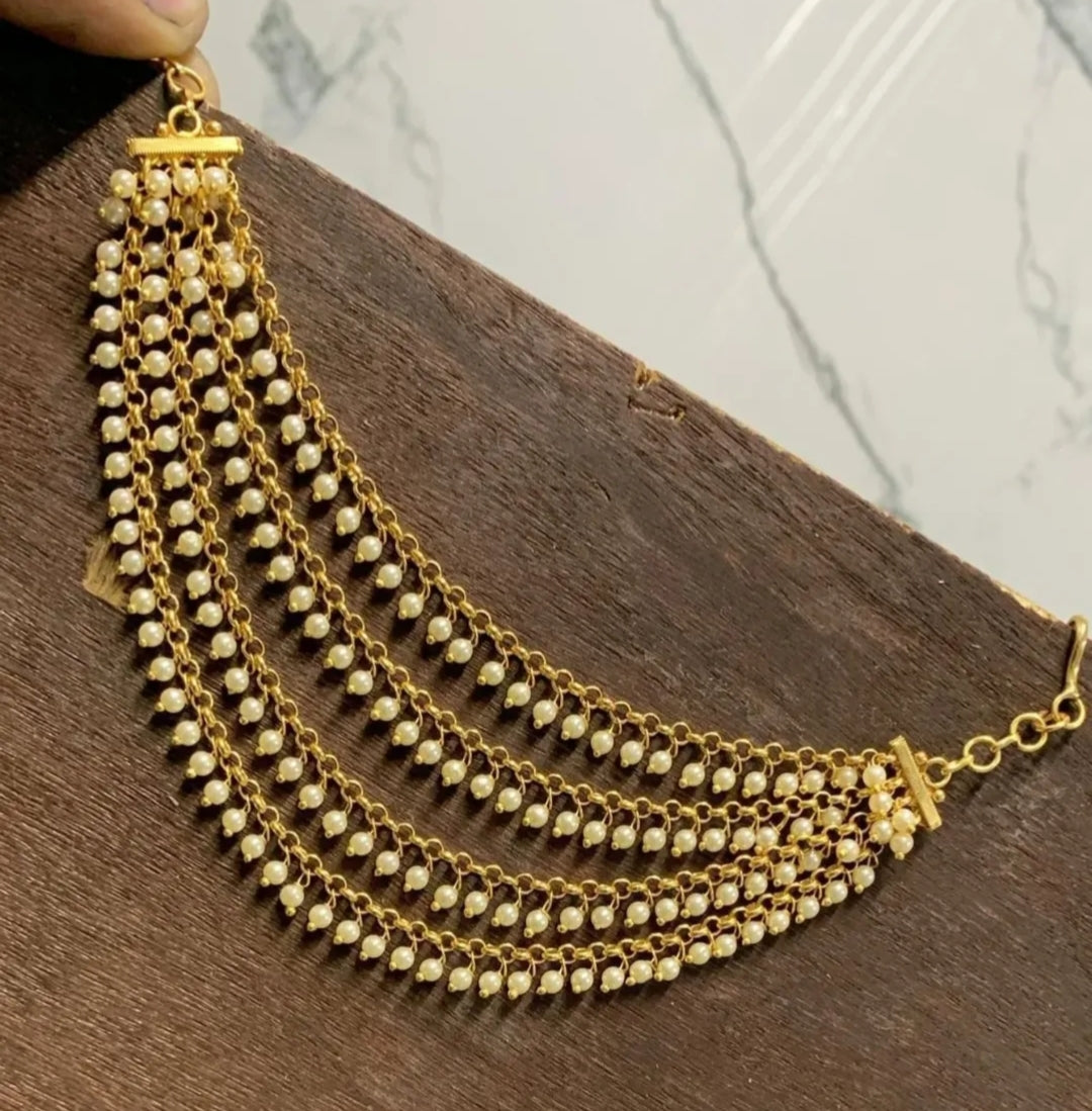 PREMIUM FOUR LAYER HANGING PEARL EAR CHAIN