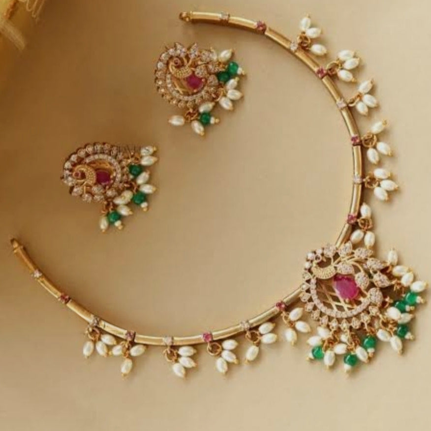 MULTICOLOR PRISHA TEMPLE JEWELLERY SET