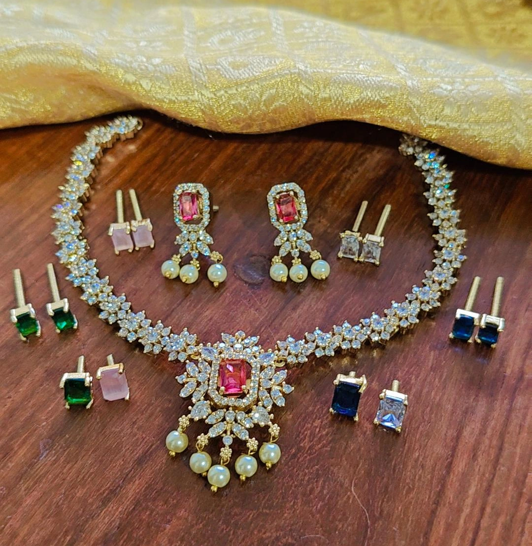 ARRYA COLOR CHANGEABLE ZIRCONIA JEWELLERY SET