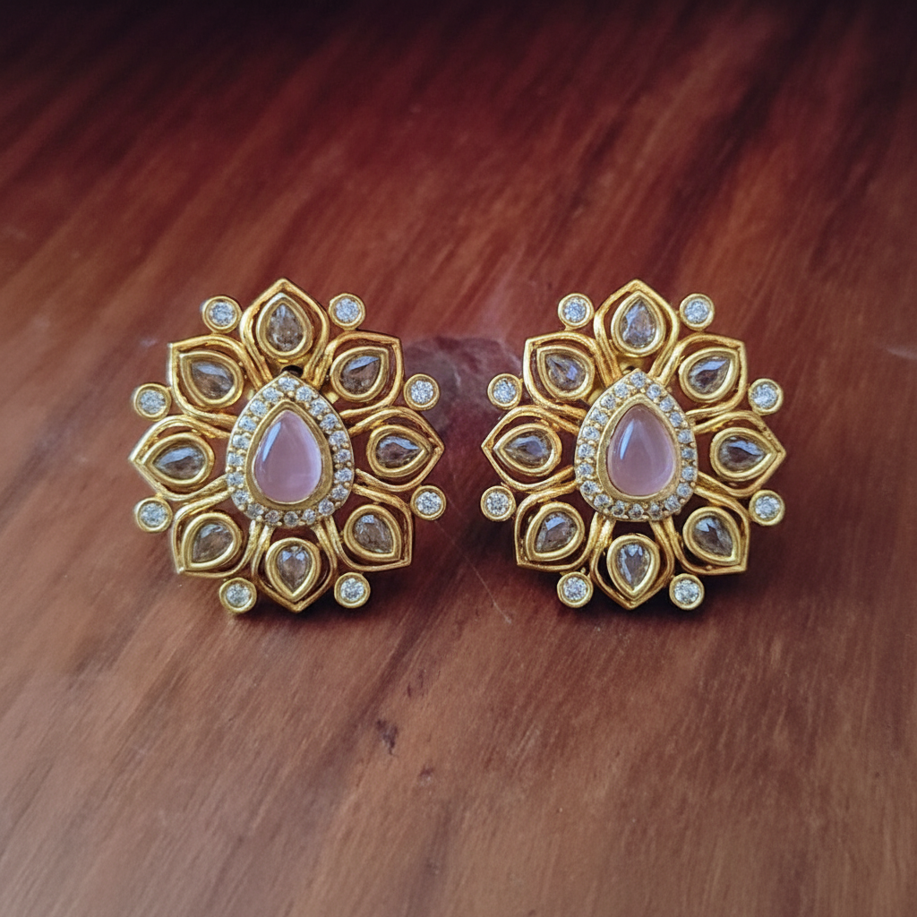 PINK SIYA ZIRCONIA EARRINGS
