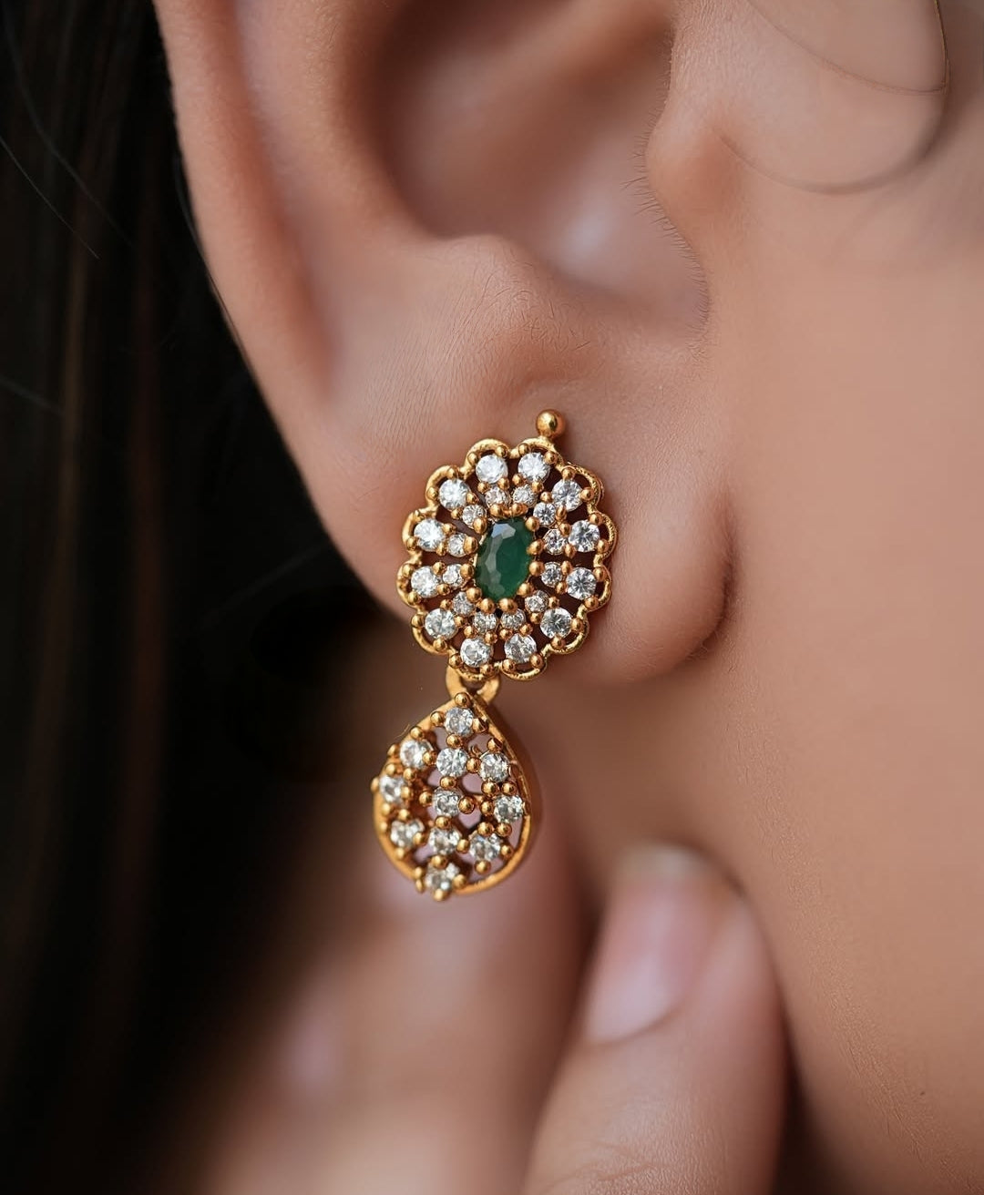 MULTICOLOR DIVYANTHI LONG ZIRCONIA JEWELLERY SET